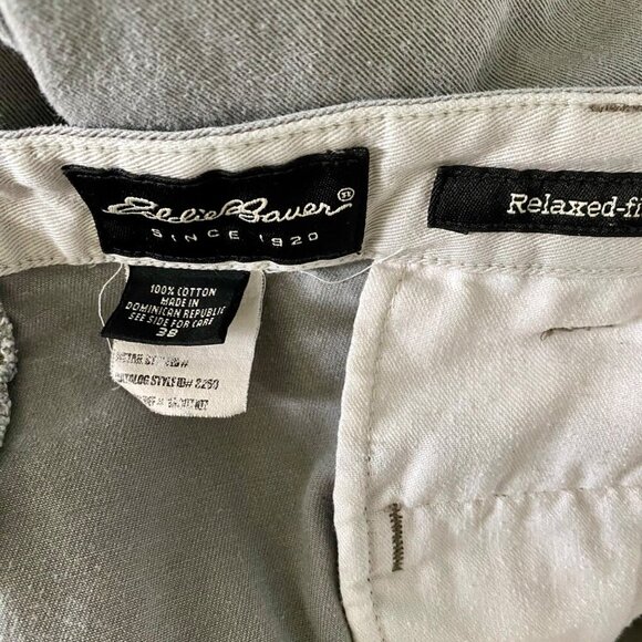 Eddie Bauer Men's Relaxed Fit Gray Cotton Pants Size 38 x 29 - Picture 6 of 10